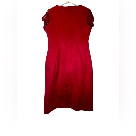 Nanette Lepore | Red Suede Like Dress Sz 10 - Picture 5 of 10